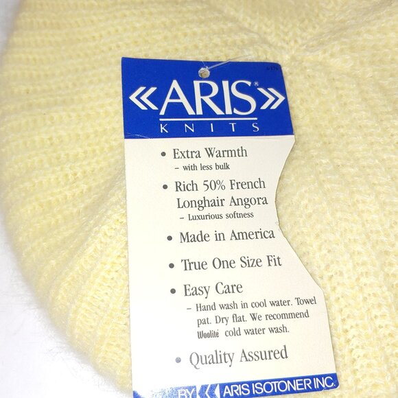 Aris NWT Angora Beret Yellow OS - Picture 4 of 6